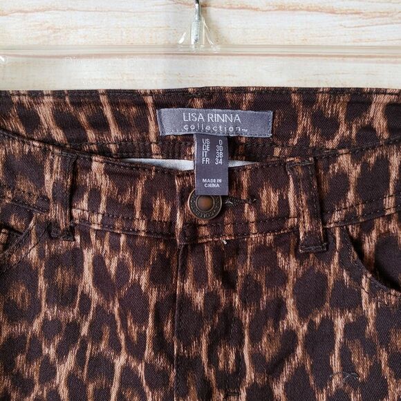 Lisa Rinna Collection Stretchy Animal Print Ankle Jeans - Picture 7 of 10